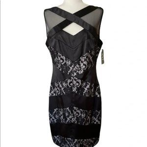 NWT, Black and White Cocktail Dress by Jax, size 14